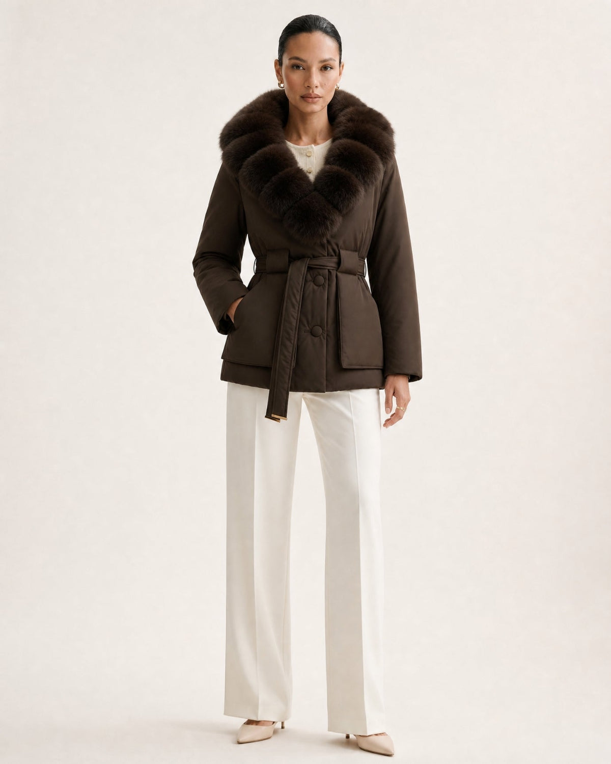 Loose Fit Belted Down Jacket – view 10