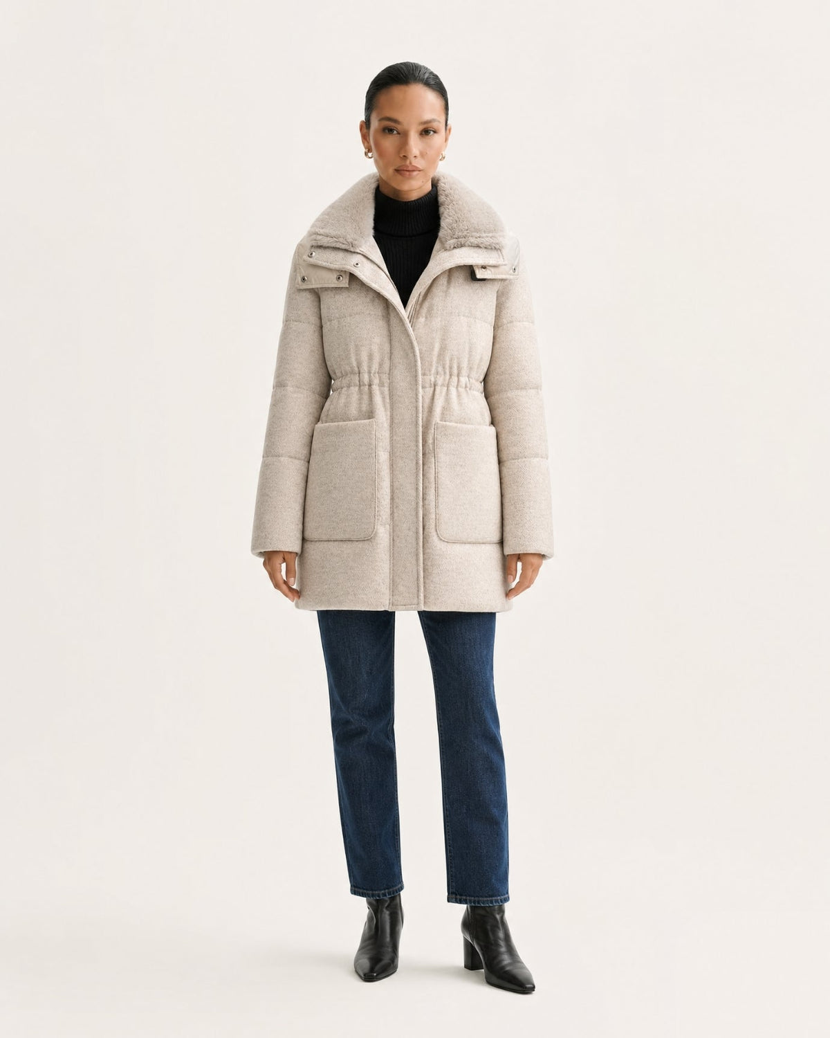 Hooded Cashmere Down Jacket – view 3