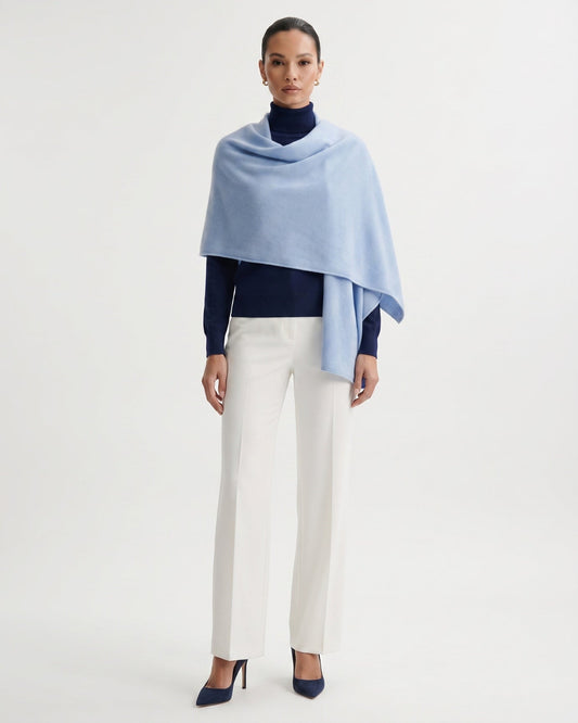 Dina Pure Cashmere Lightweight Knit Wrap Shawl – view 2