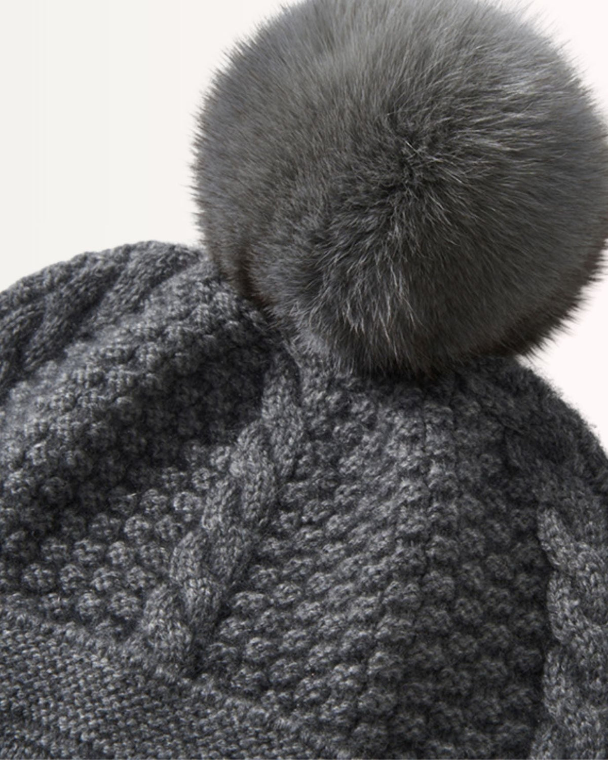 Cashmere and Leather Earmuff Hat with Twisted Ball Detail – view 6