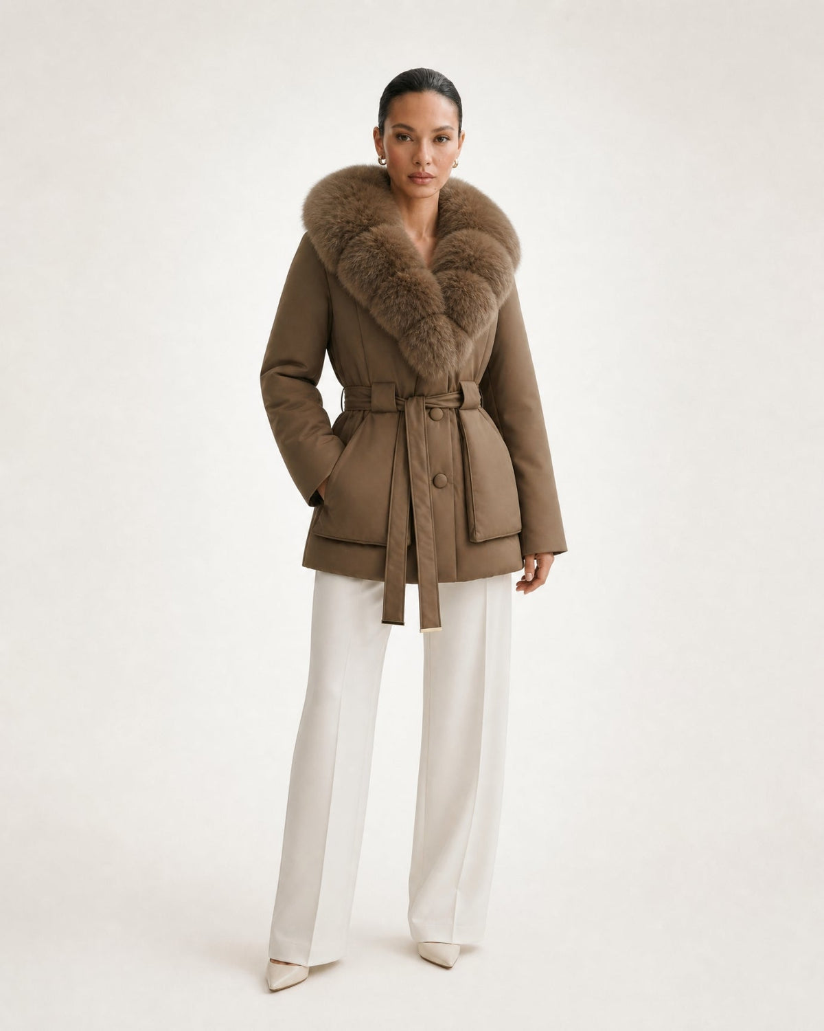Loose Fit Belted Down Jacket – view 14