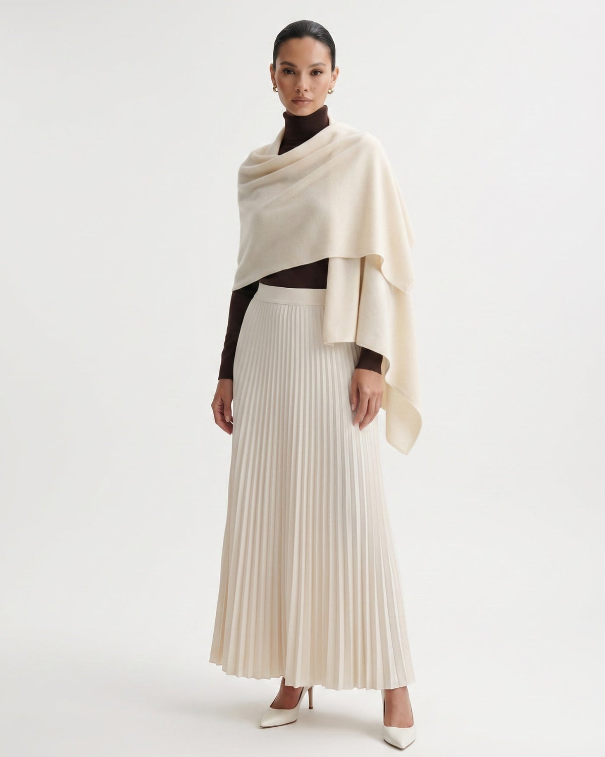 Dina Pure Cashmere Lightweight Knit Wrap Shawl – view 5
