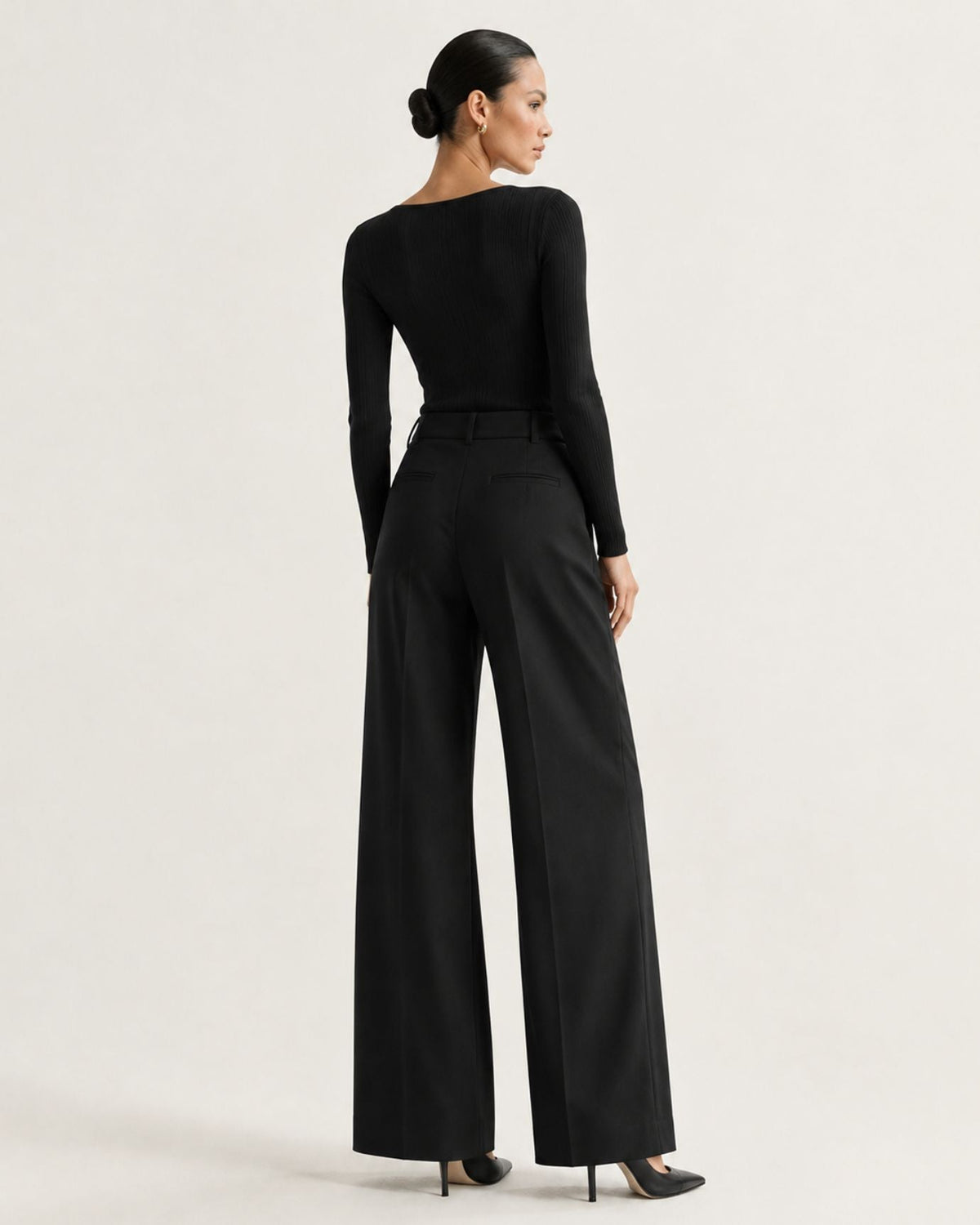 Diamond-Embellished Scoop Neck Slim Fit Jersey Top – view 9