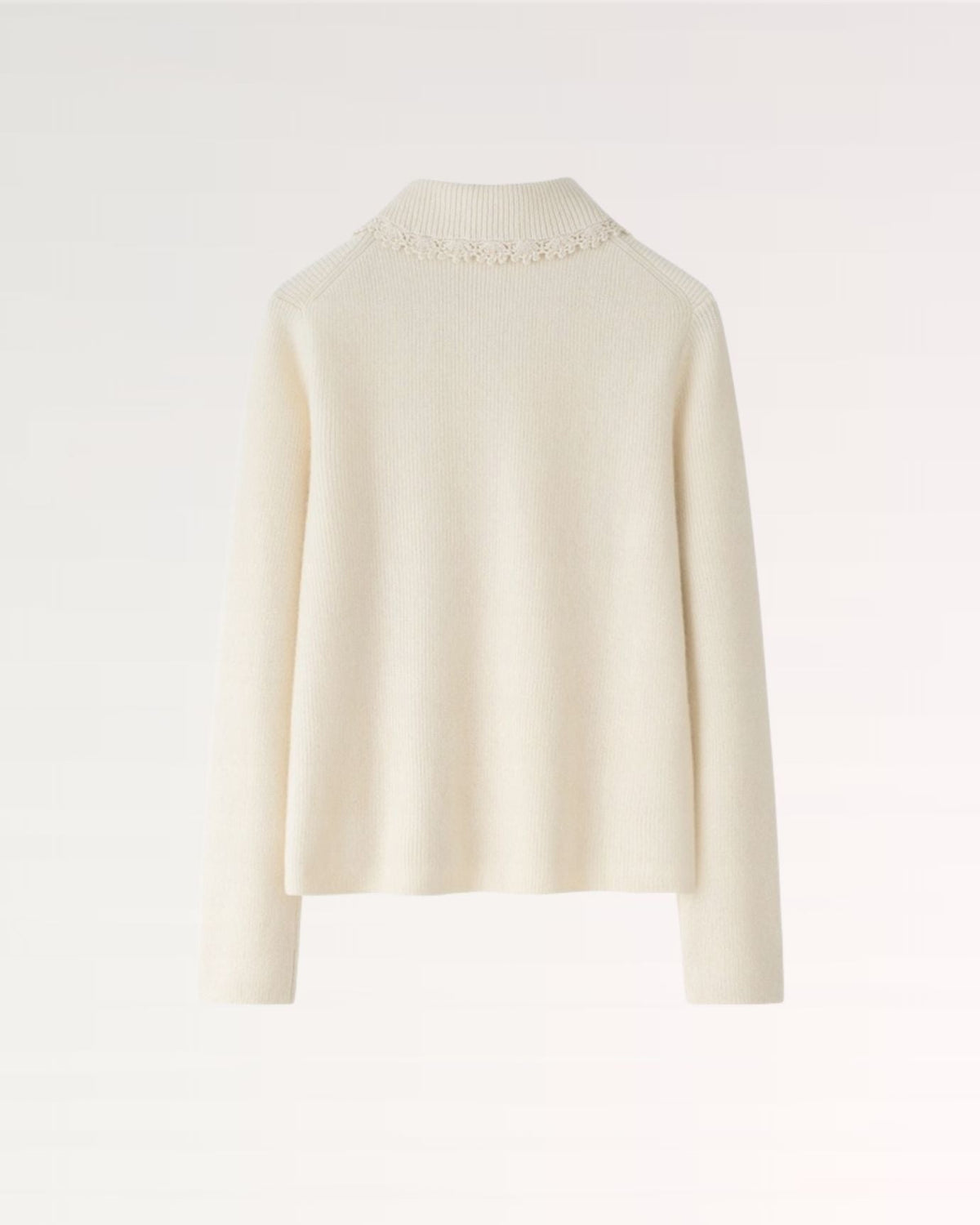 Pure Cashmere Knitted Jacket with Baroque Pearl Embellishment – view 6
