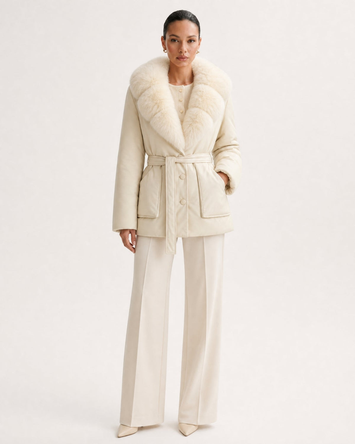 Loose Fit Belted Down Jacket – view 18
