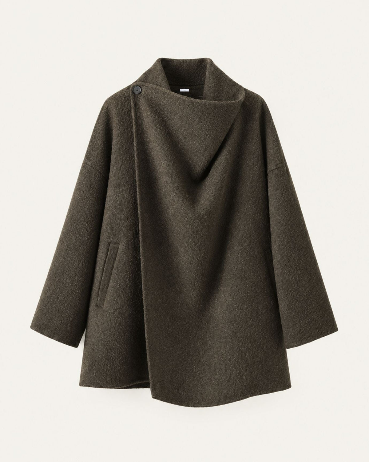 Divina Double-Faced Yak Wool Relaxed Fit Single Button Overcoat – view 6