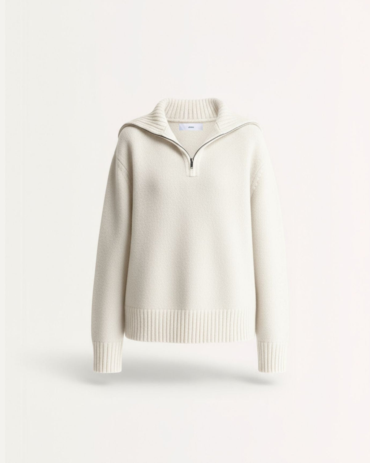 Rinna Classic Thick Weave Pure Wool Knit Jumper – White – view 1