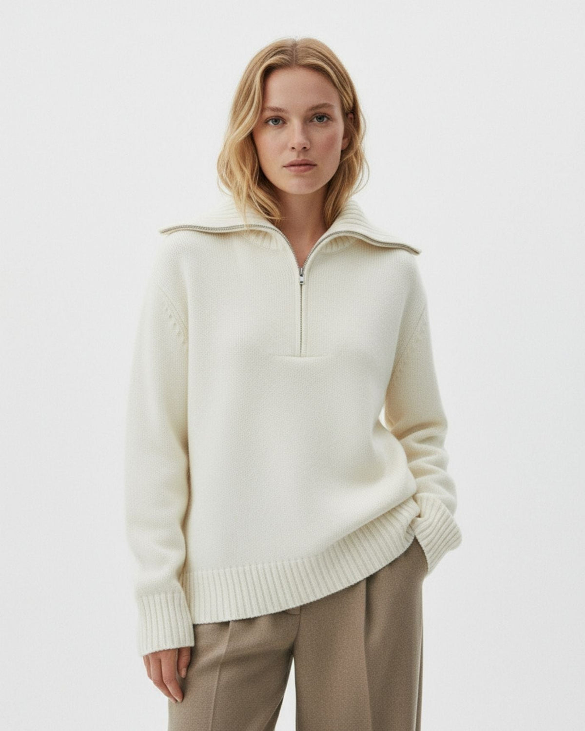 Rinna Classic Thick Weave Pure Wool Knit Jumper – view 2