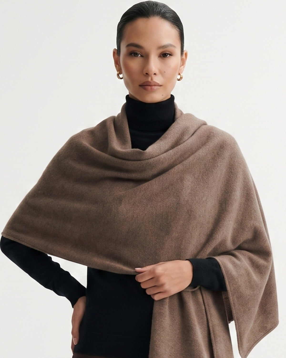 Dina Pure Cashmere Lightweight Knit Wrap Shawl – view 12