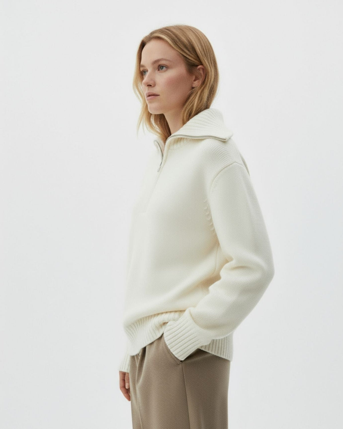 Rinna Classic Thick Weave Pure Wool Knit Jumper – view 3