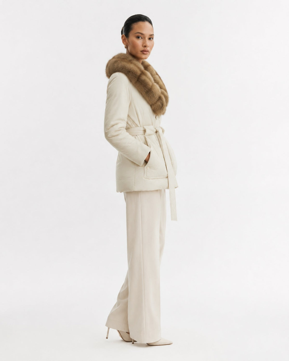 Loose Fit Belted Down Jacket – view 23