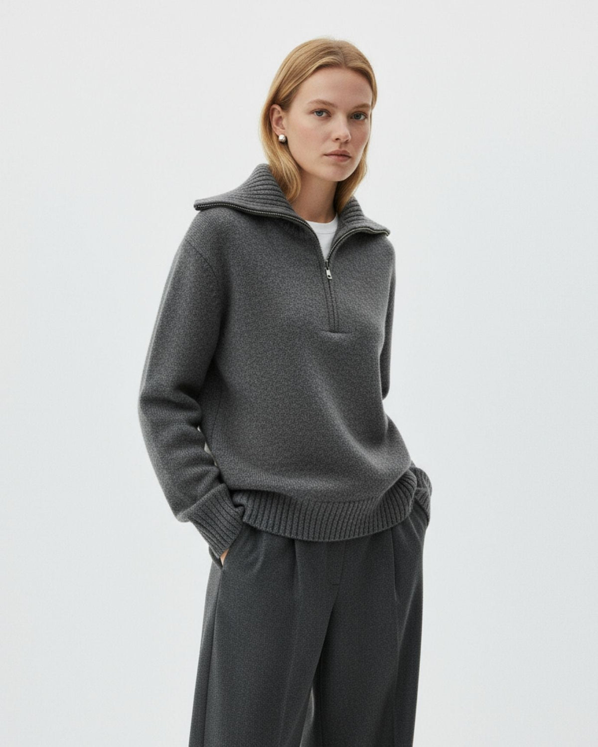 Rinna Classic Thick Weave Pure Wool Knit Jumper – view 5