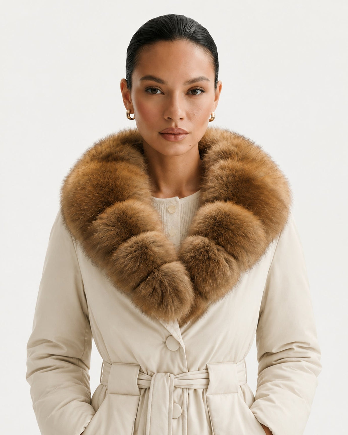 Loose Fit Belted Down Jacket – view 24
