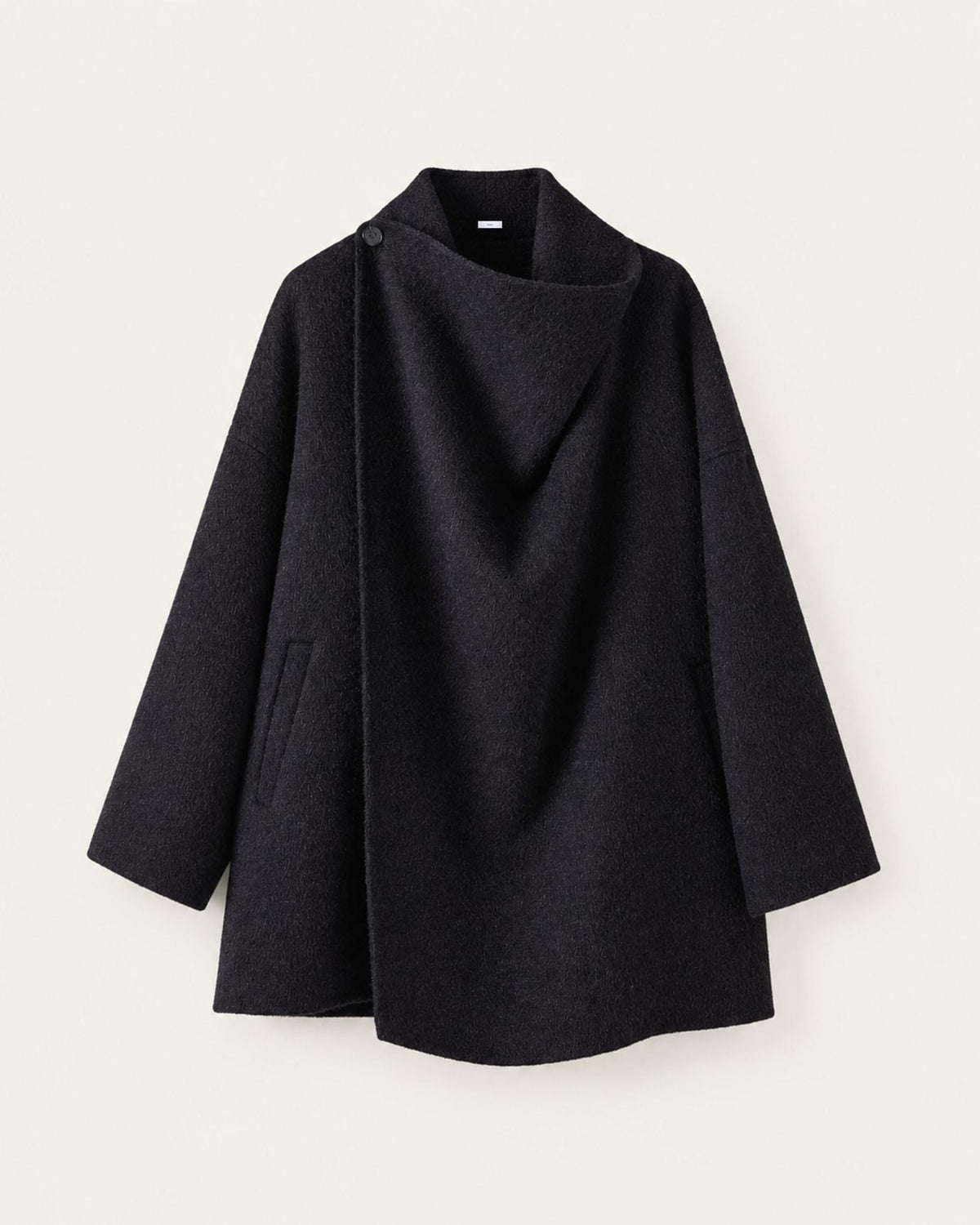 Divina Double-Faced Yak Wool Relaxed Fit Single Button Overcoat