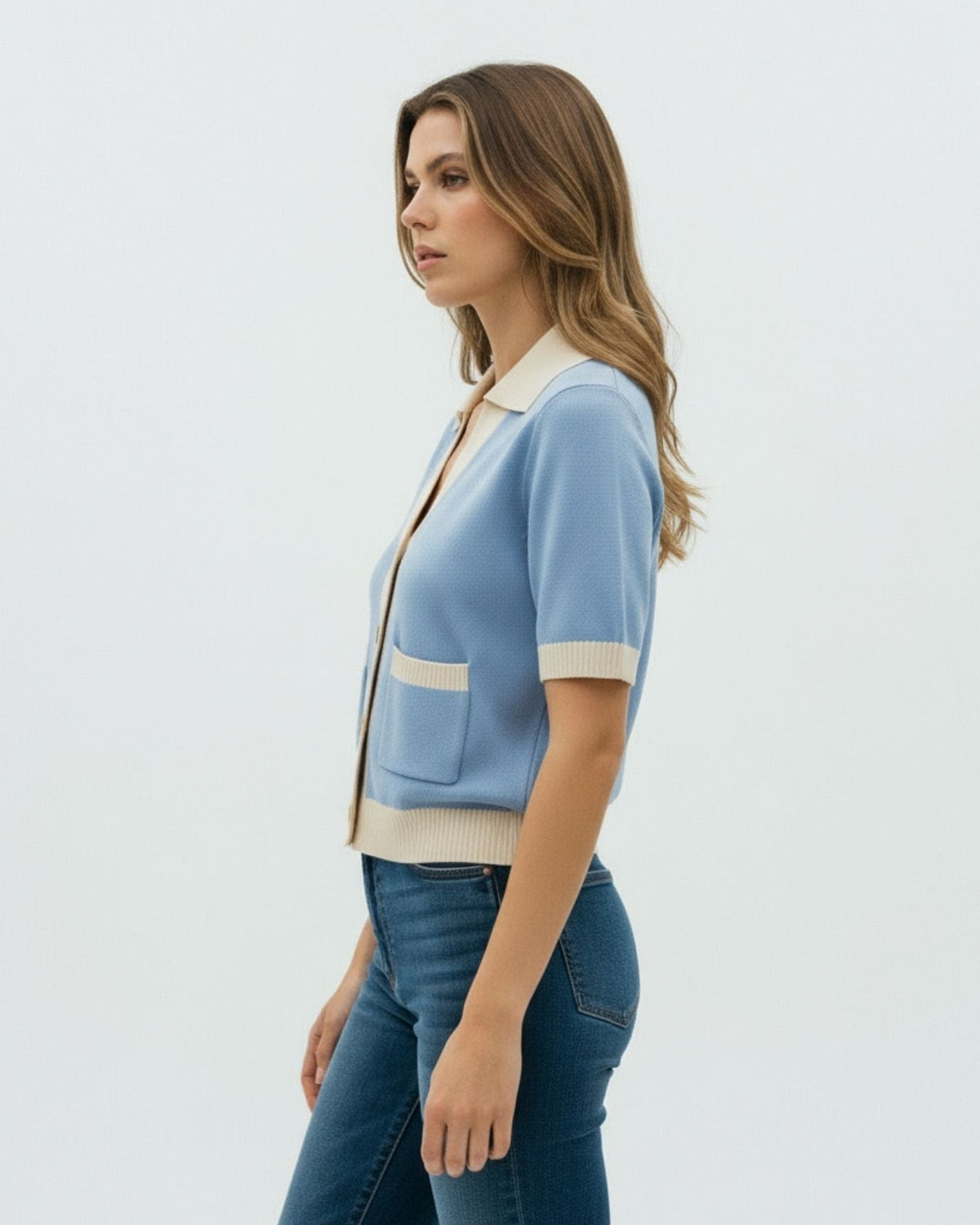 Cannes Semi-Fitted Short Sleeve Polo Shirt – Light Blue