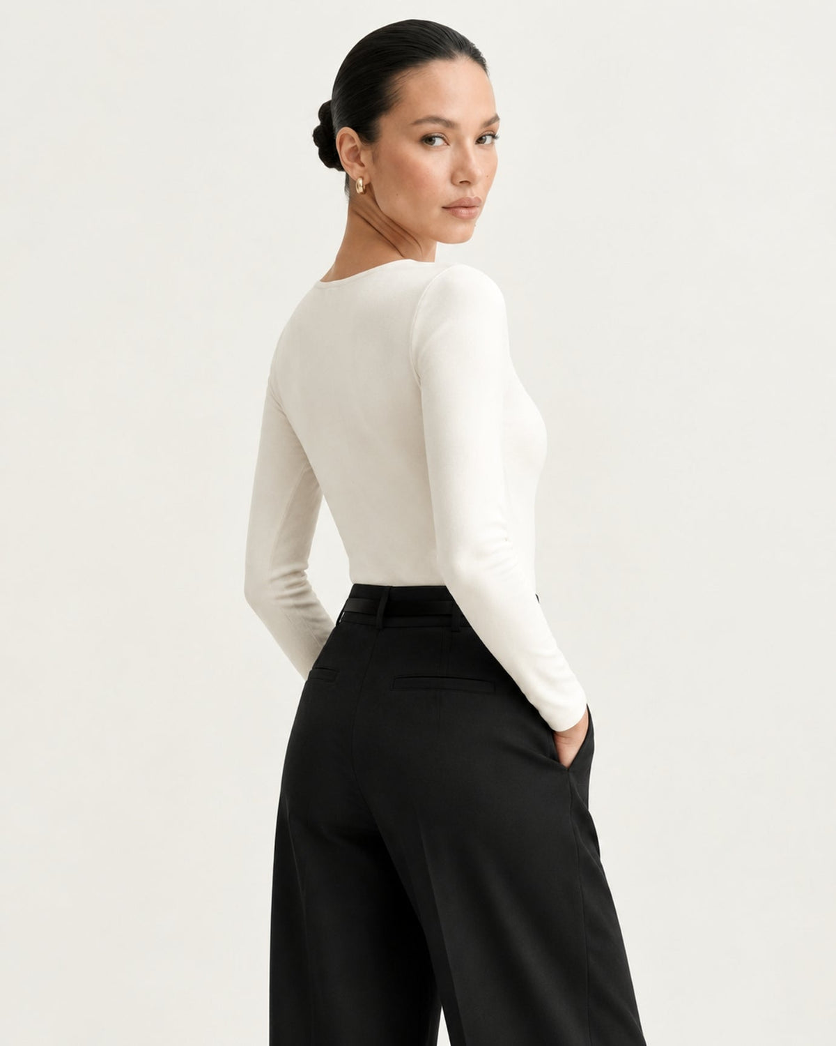 Rosy High Waisted Straight Leg Tailored Trousers – view 3