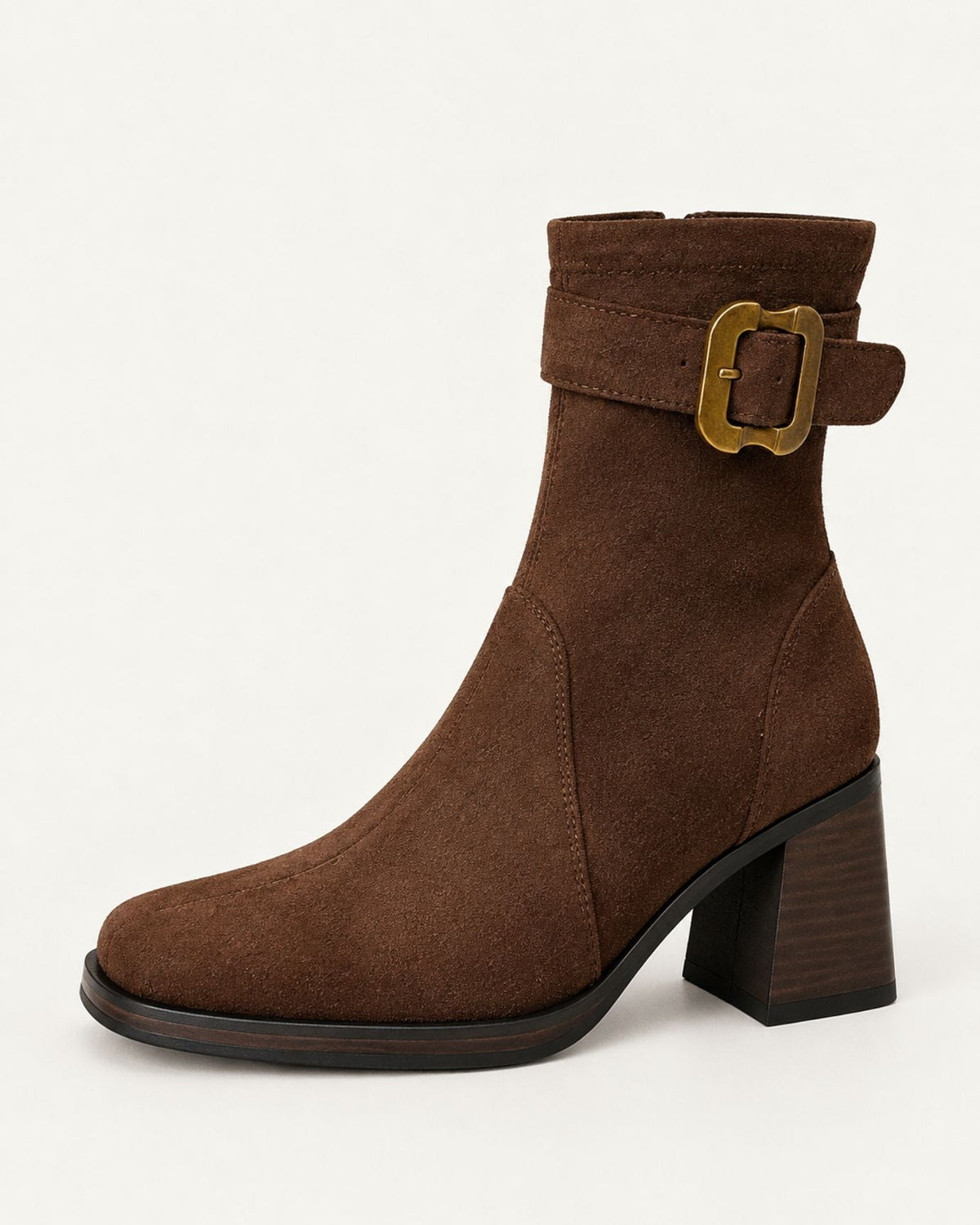 Square Toe Cowhide Suede Ankle Boots with 7cm Heel – view 6