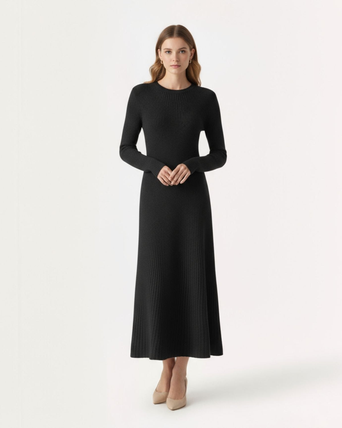 Old Money Style Wool Dress with Classic Silhouette – view 12