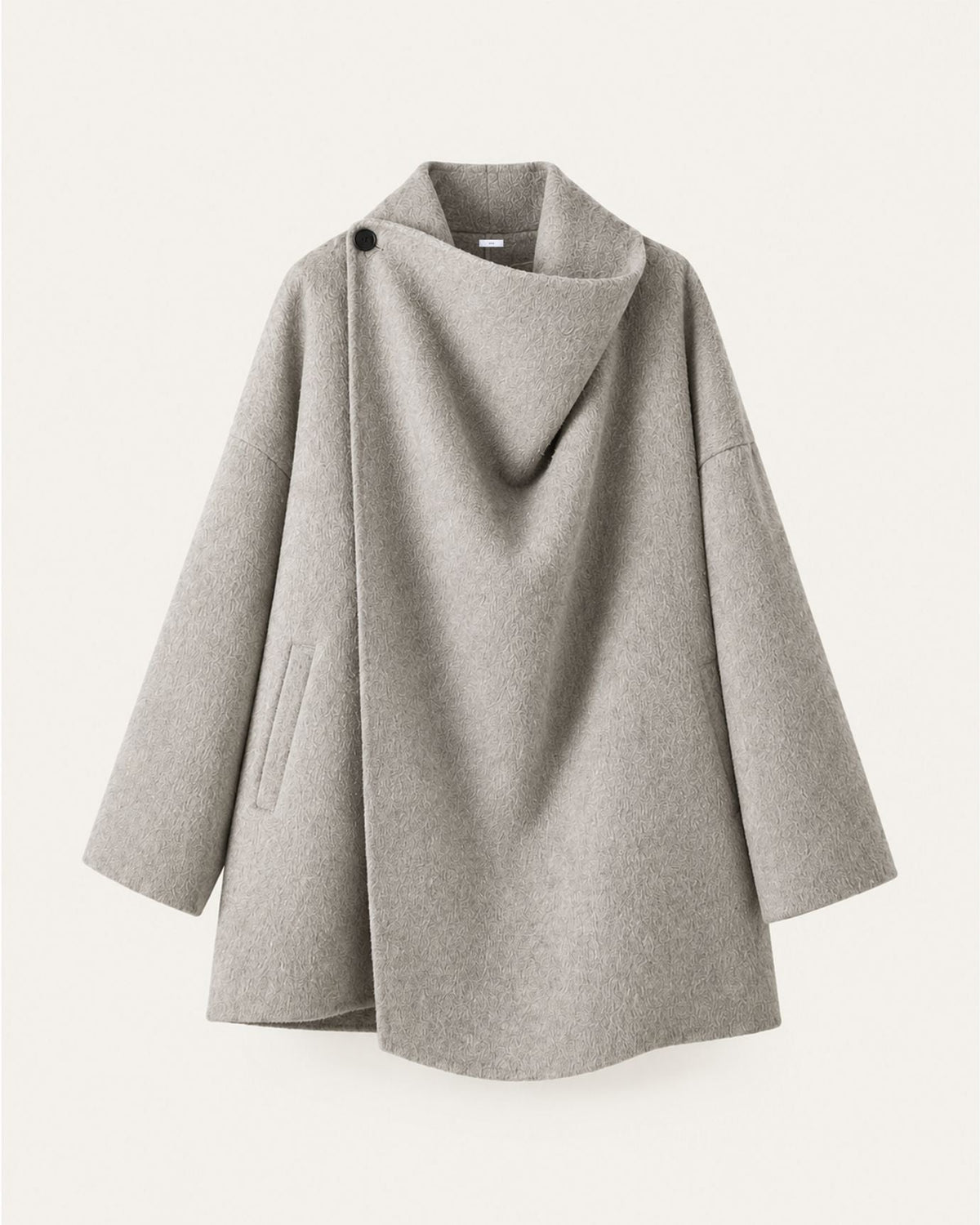 Divina Double-Faced Yak Wool Relaxed Fit Single Button Overcoat – view 12