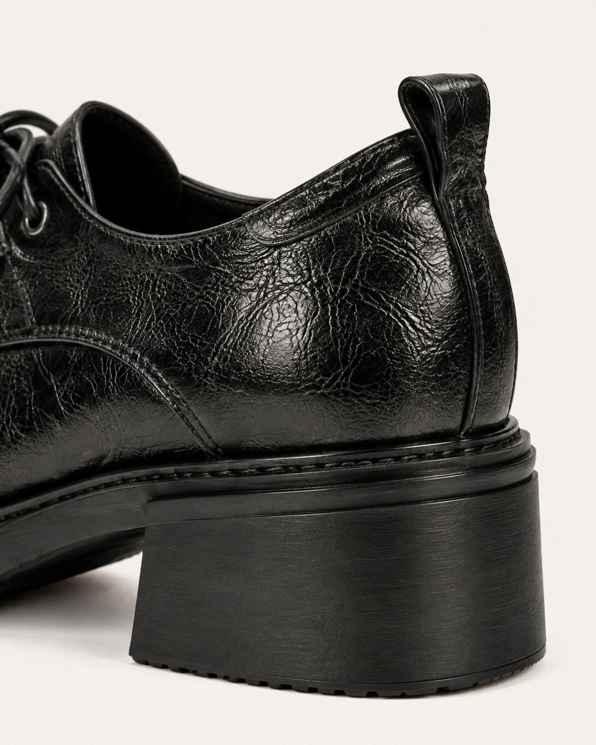 Leather Lace-Up Square Toe Oxfords with 5.5cm Block Heel – view 5
