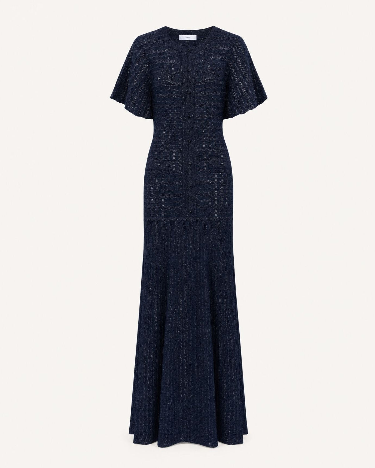 Anna Rhinestone Embellished Short Sleeve Round Neck Knit Midi Dress – view 6