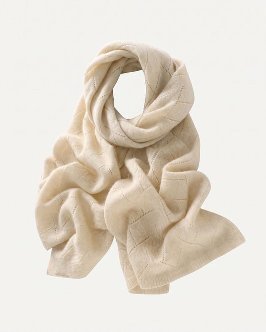 Textured Herringbone Weave Scarf in 100% Pure Cashmere