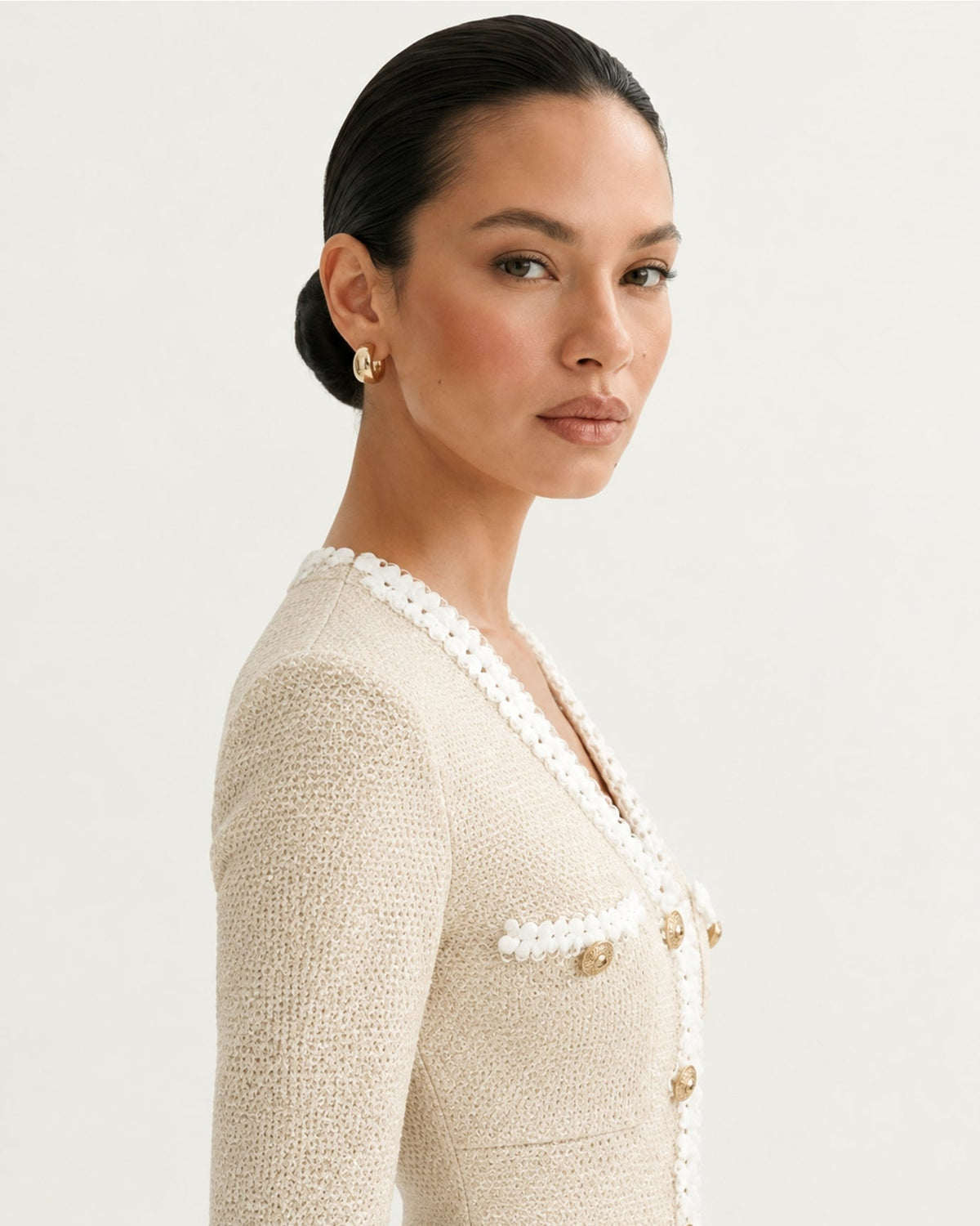 Georgina Long Sleeve Cut-Out Ruffle Viscose Midi Dress – view 14