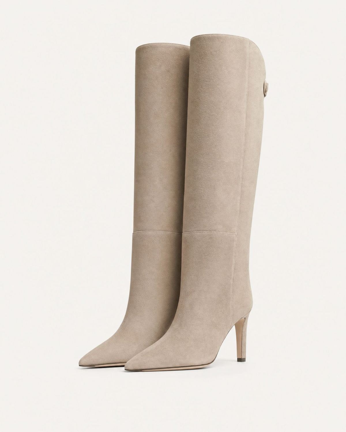 Pointed Toe Straight Shaft High Heel Boots with Leather Lining – view 14
