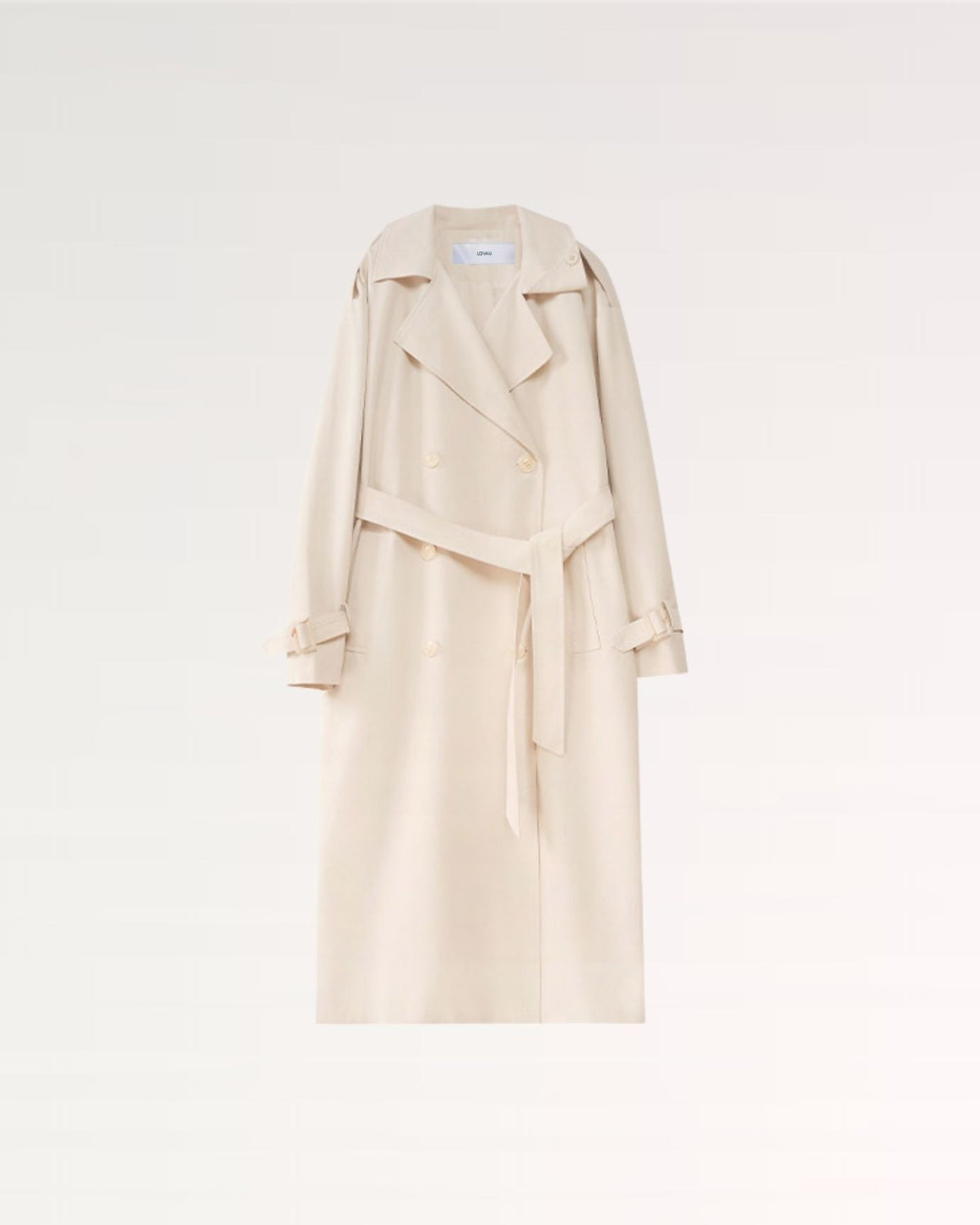 Double-Breasted Belted Water-Resistant Trench Coat