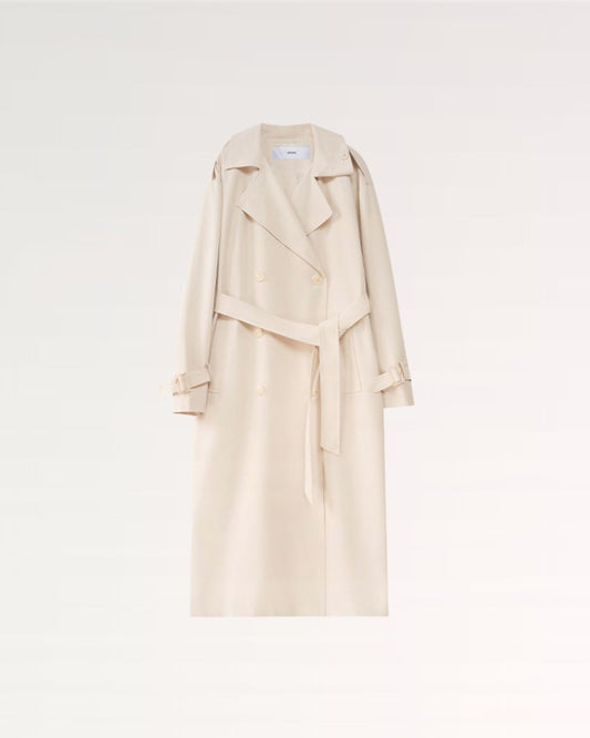 Double-Breasted Belted Water-Resistant Trench Coat