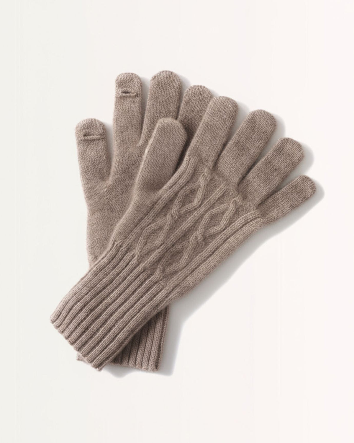 Thick Windproof Pure Cashmere Gloves with Snug Fit – Purple Camel – view 1