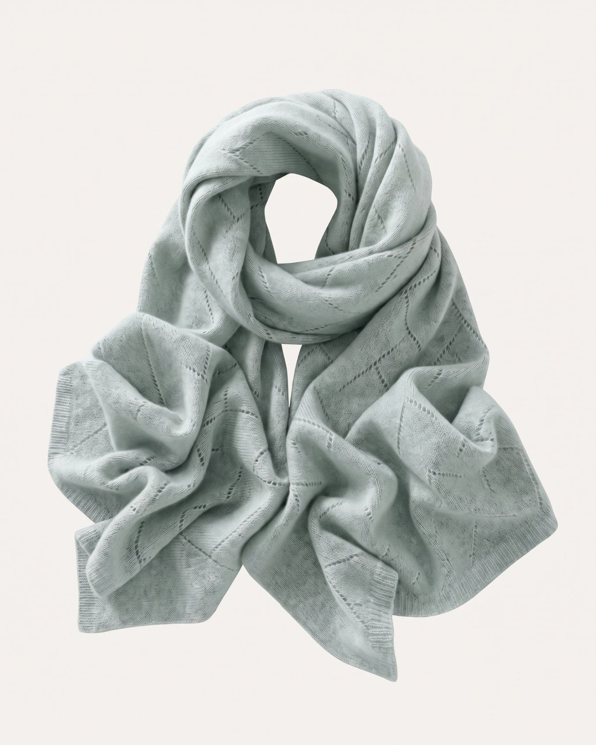 Textured Herringbone Weave Scarf in 100% Pure Cashmere – view 5