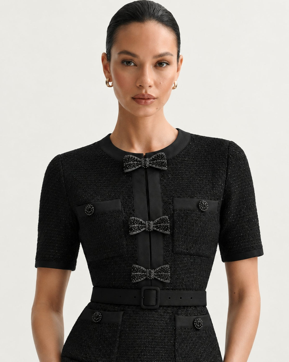 Mary Knitted Top and Skirt Co-ord Set with Beaded Belt – view 6