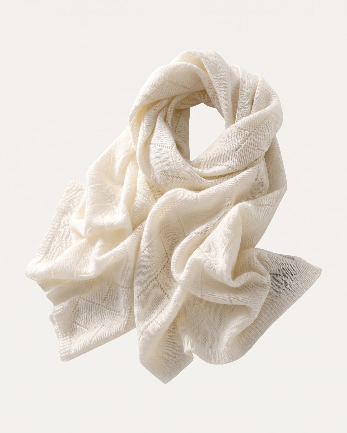 Textured Herringbone Weave Scarf in 100% Pure Cashmere – view 7