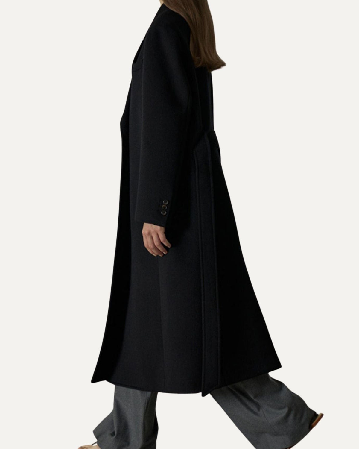 Rio Cashmere and Wool Blend Coat with Tailored Seams – view 7