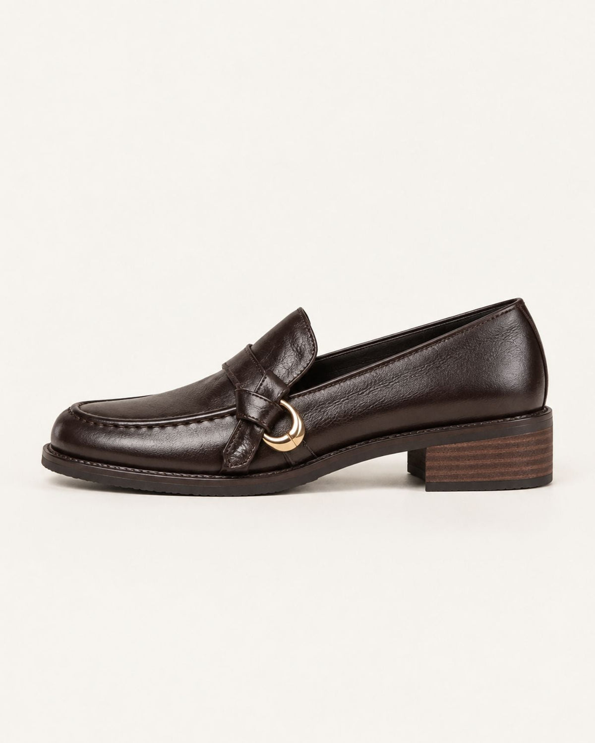 NY Soft Lambskin Leather Mary Jane Loafers with 3.5cm Block Heel – view 6