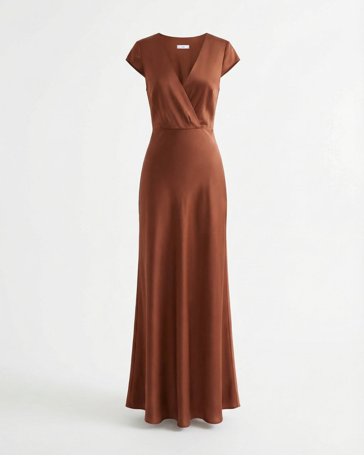 Satin Finish Long Sleeve Floor-Length Maxi Dress – view 7