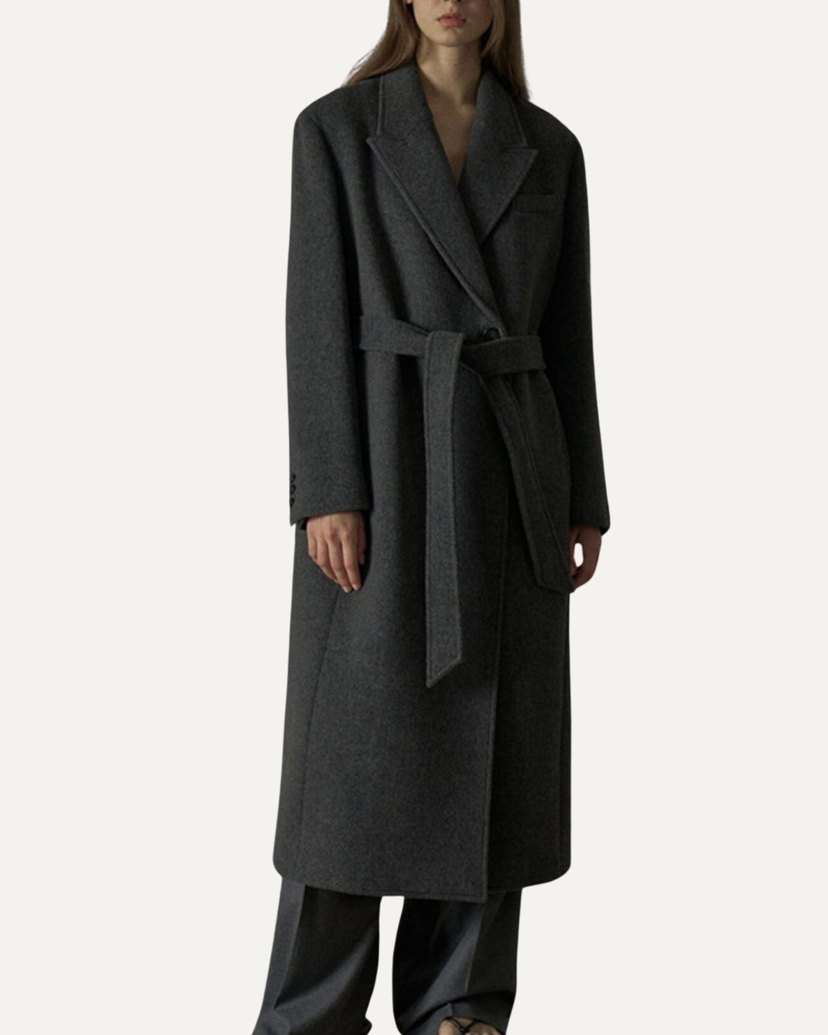 Rio Cashmere and Wool Blend Coat with Tailored Seams – view 9