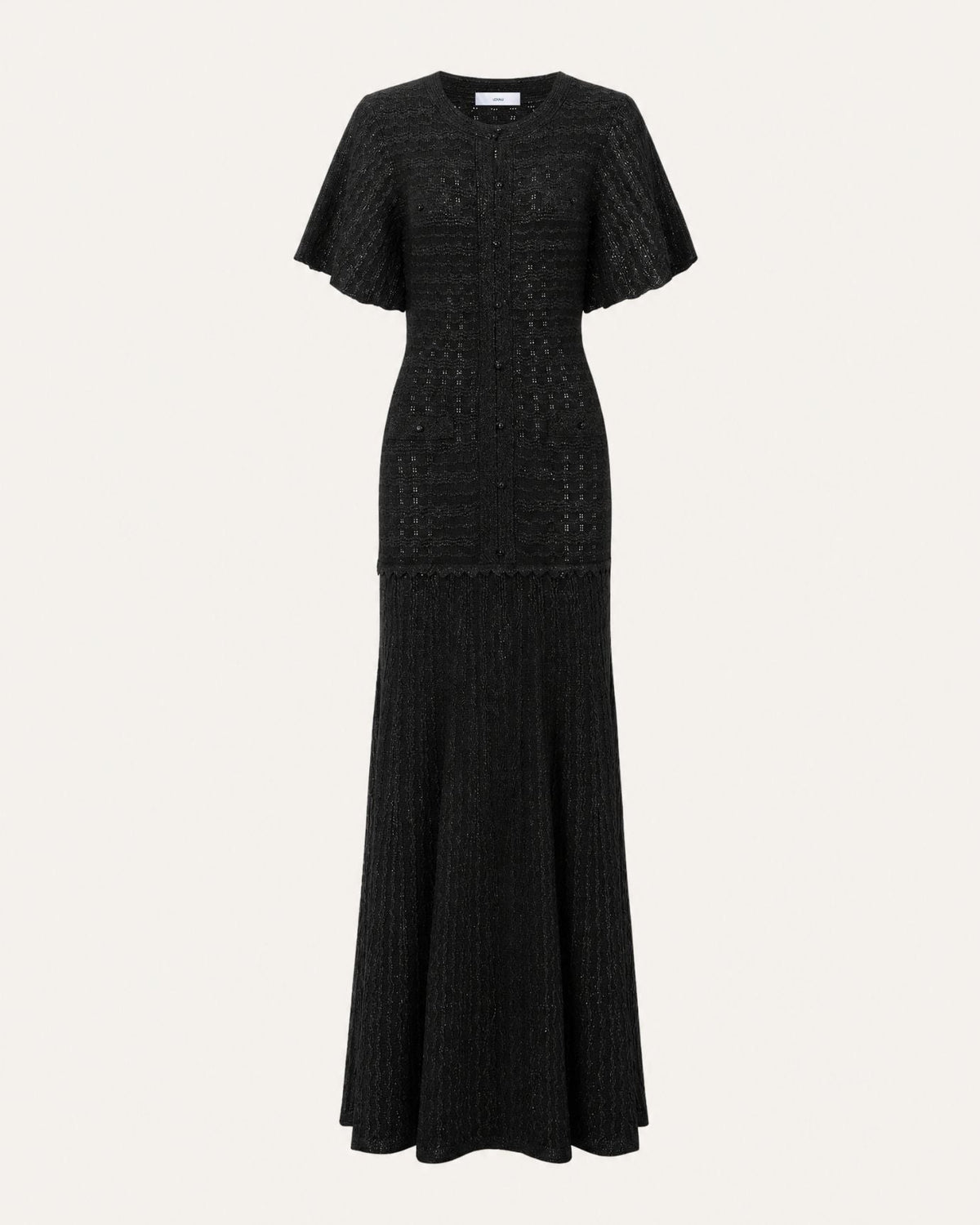 Anna Rhinestone Embellished Short Sleeve Round Neck Knit Midi Dress – view 21