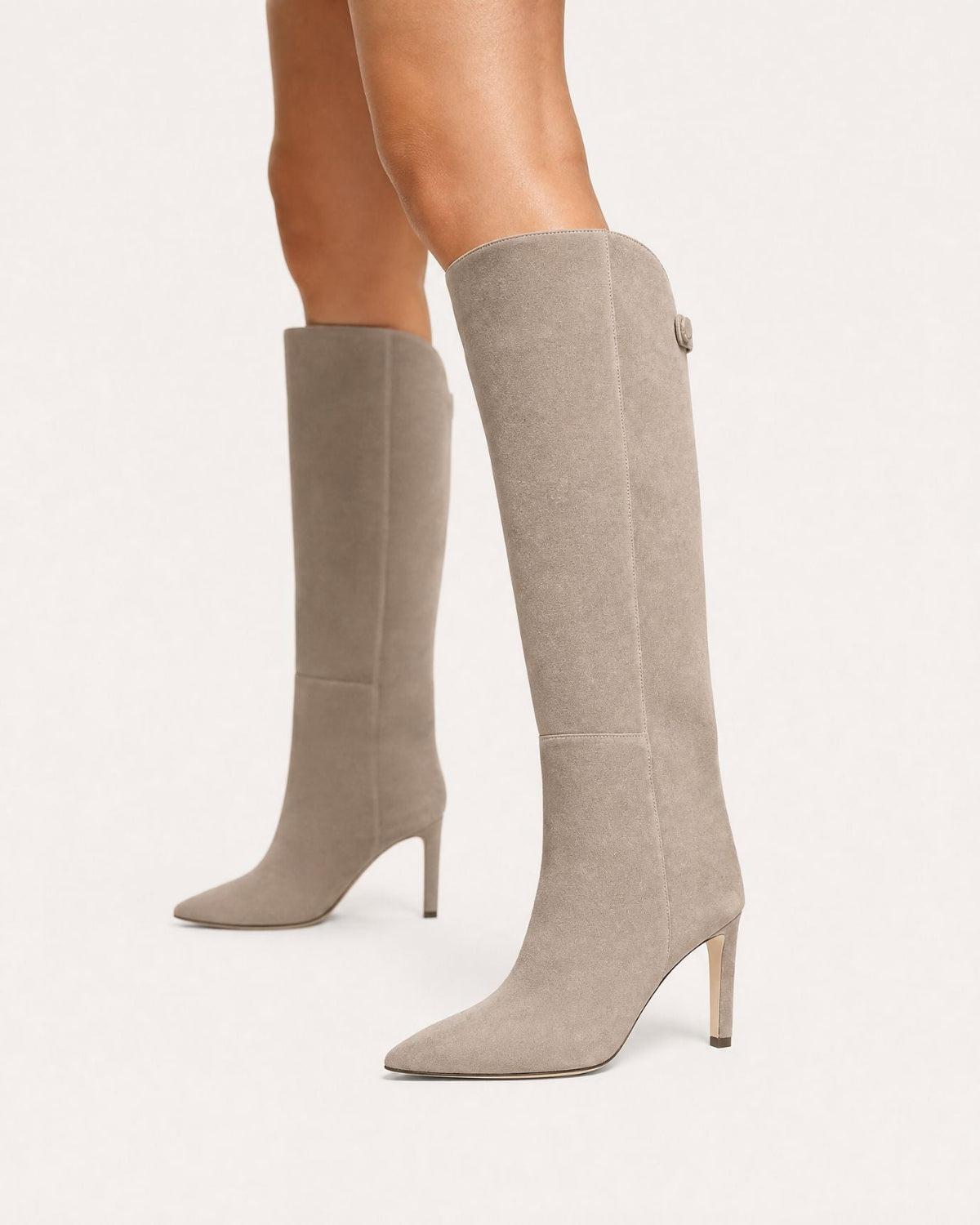 Pointed Toe Straight Shaft High Heel Boots with Leather Lining – view 16