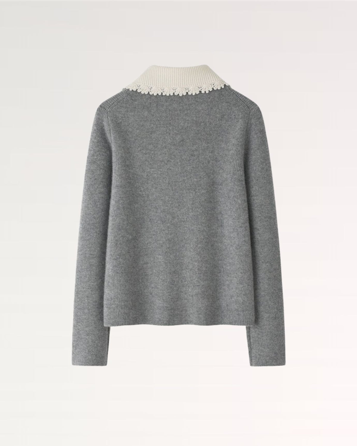Pure Cashmere Knitted Jacket with Baroque Pearl Embellishment – view 10