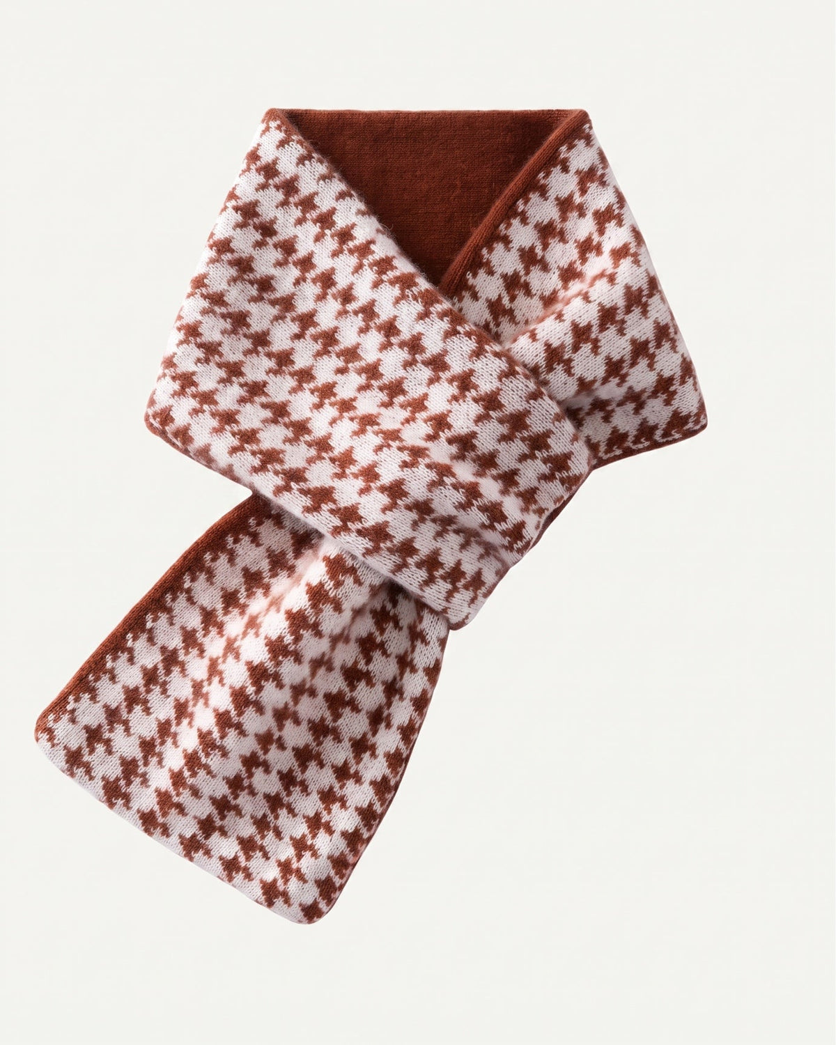 Classic Houndstooth Pattern Pure Cashmere Scarf – view 5