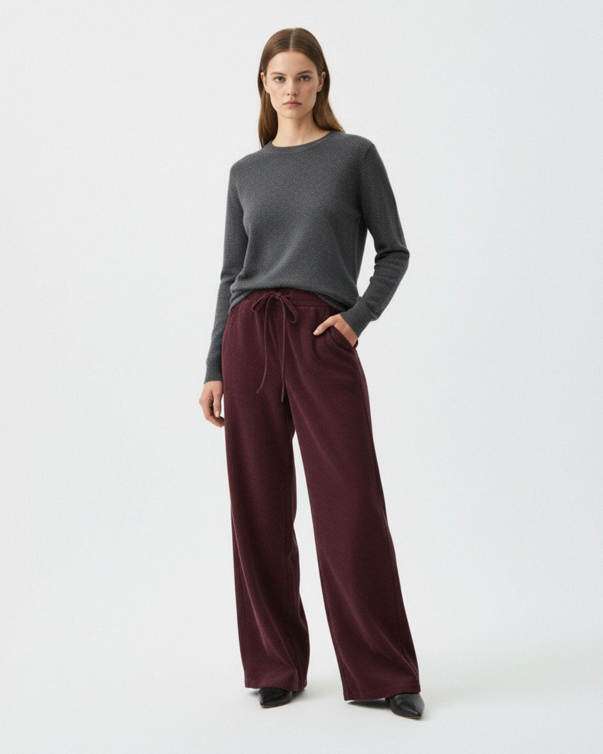 Classic High Waisted Soft Cotton Corduroy Trousers – view 2