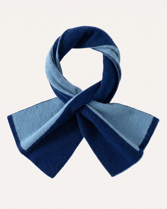 Olivia Compact Two-Tone Neck Scarf in 100% Pure Cashmere