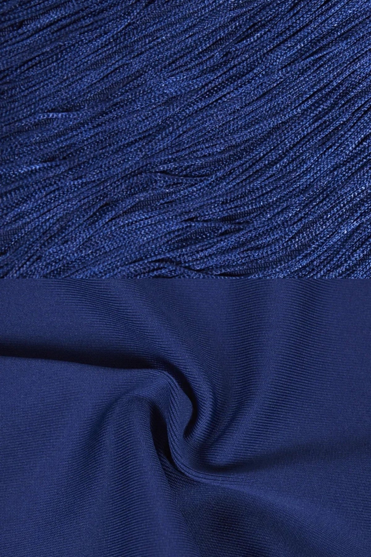 Pleated Halter Neck Body-Contouring Dress with Front Slit – Blue – view 8