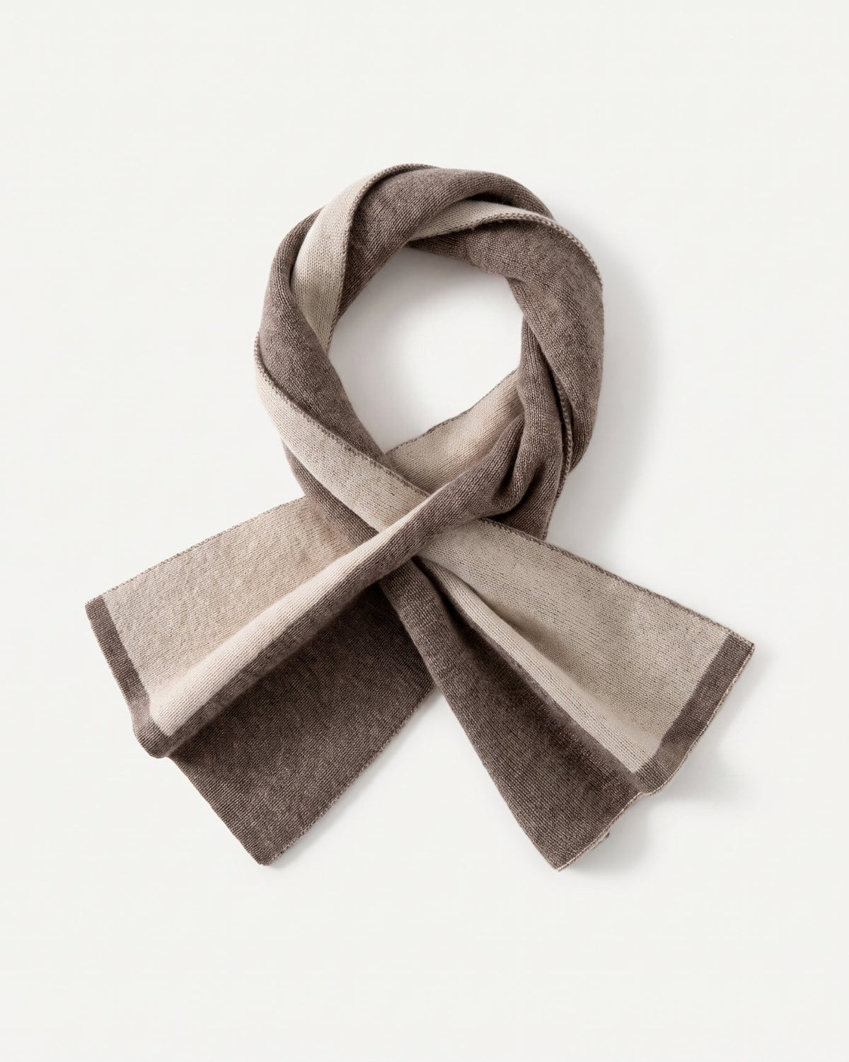Olivia Compact Two-Tone Neck Scarf in 100% Pure Cashmere – view 3