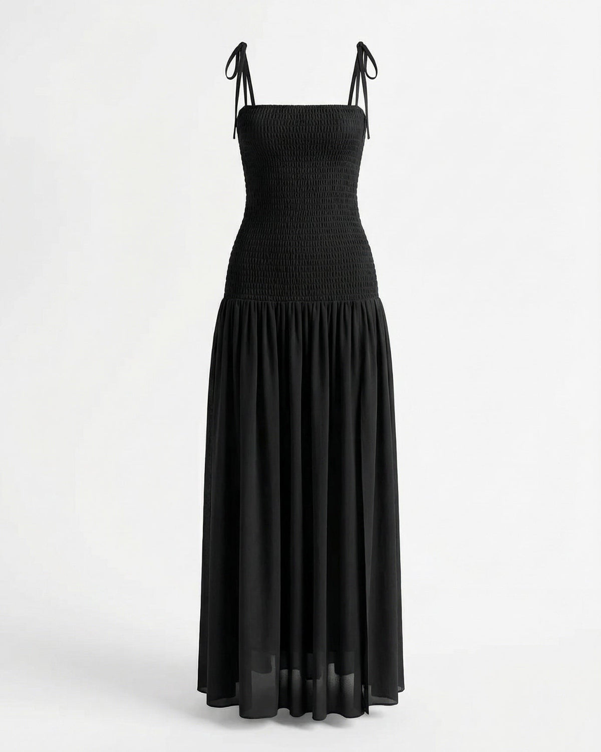 Sleeveless Pleated Maxi Dress with Suspender Straps – view 5