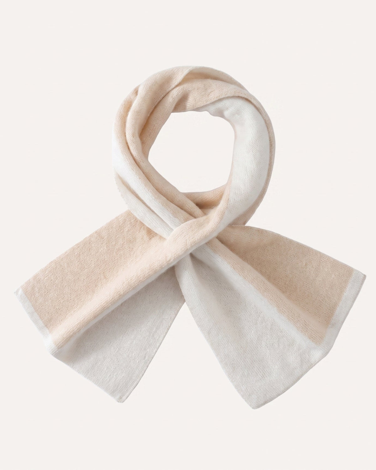 Olivia Compact Two-Tone Neck Scarf in 100% Pure Cashmere – view 5