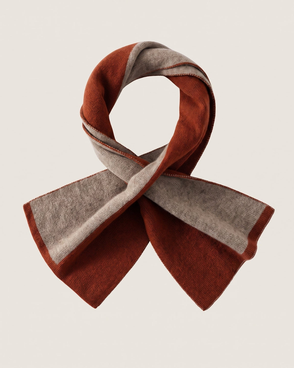 Olivia Compact Two-Tone Neck Scarf in 100% Pure Cashmere – view 7