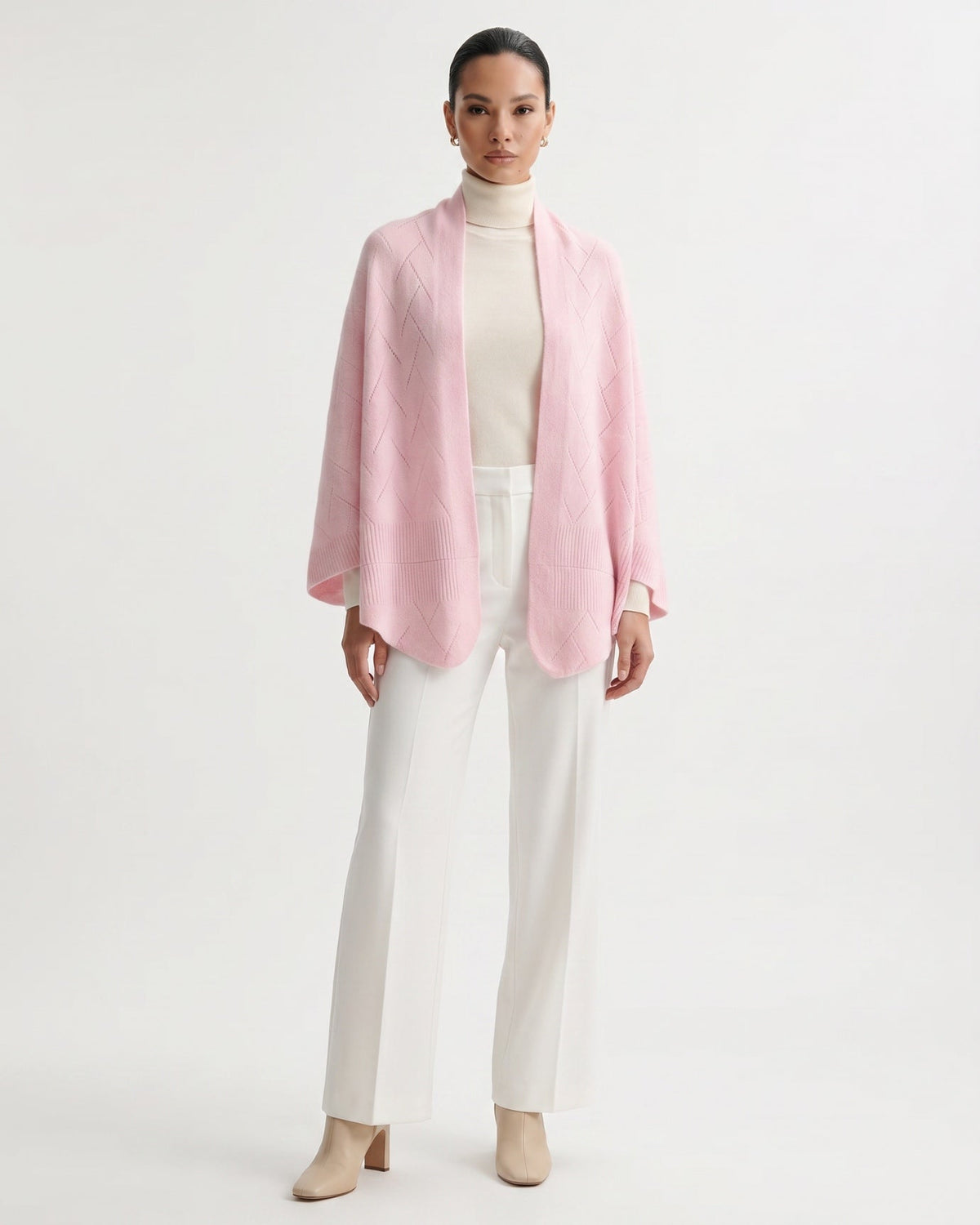 Mia Quilted Pure Cashmere Shawl with Textured Surface – view 2
